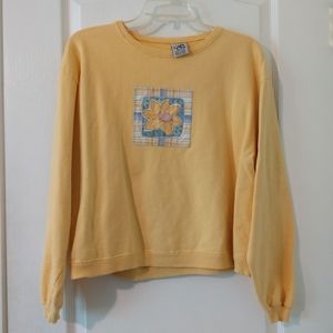 Vintage Yellow Sunflower Pullover Sweater